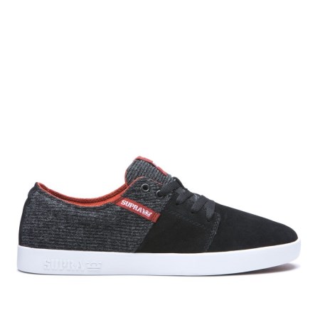 Supra Stacks II Mens Low Tops Shoes Black UK 19YCP